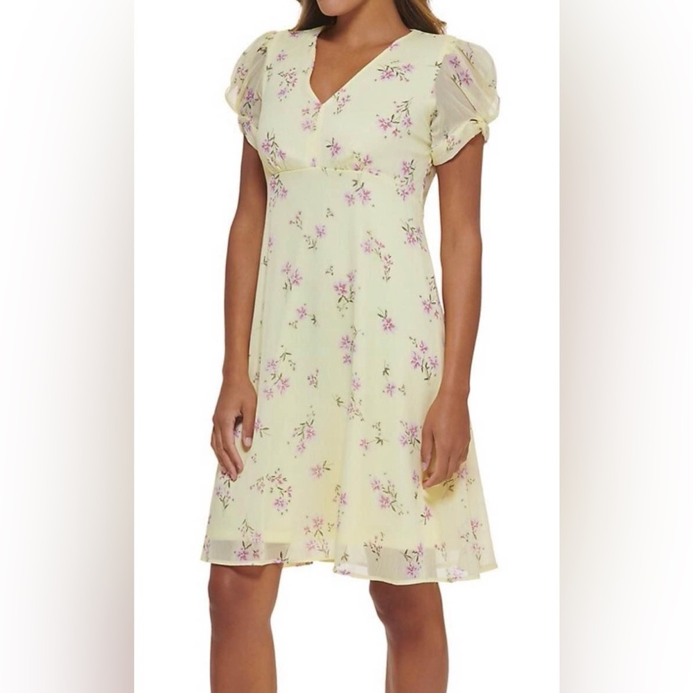 Calvin Klein Yellow Floral Dress